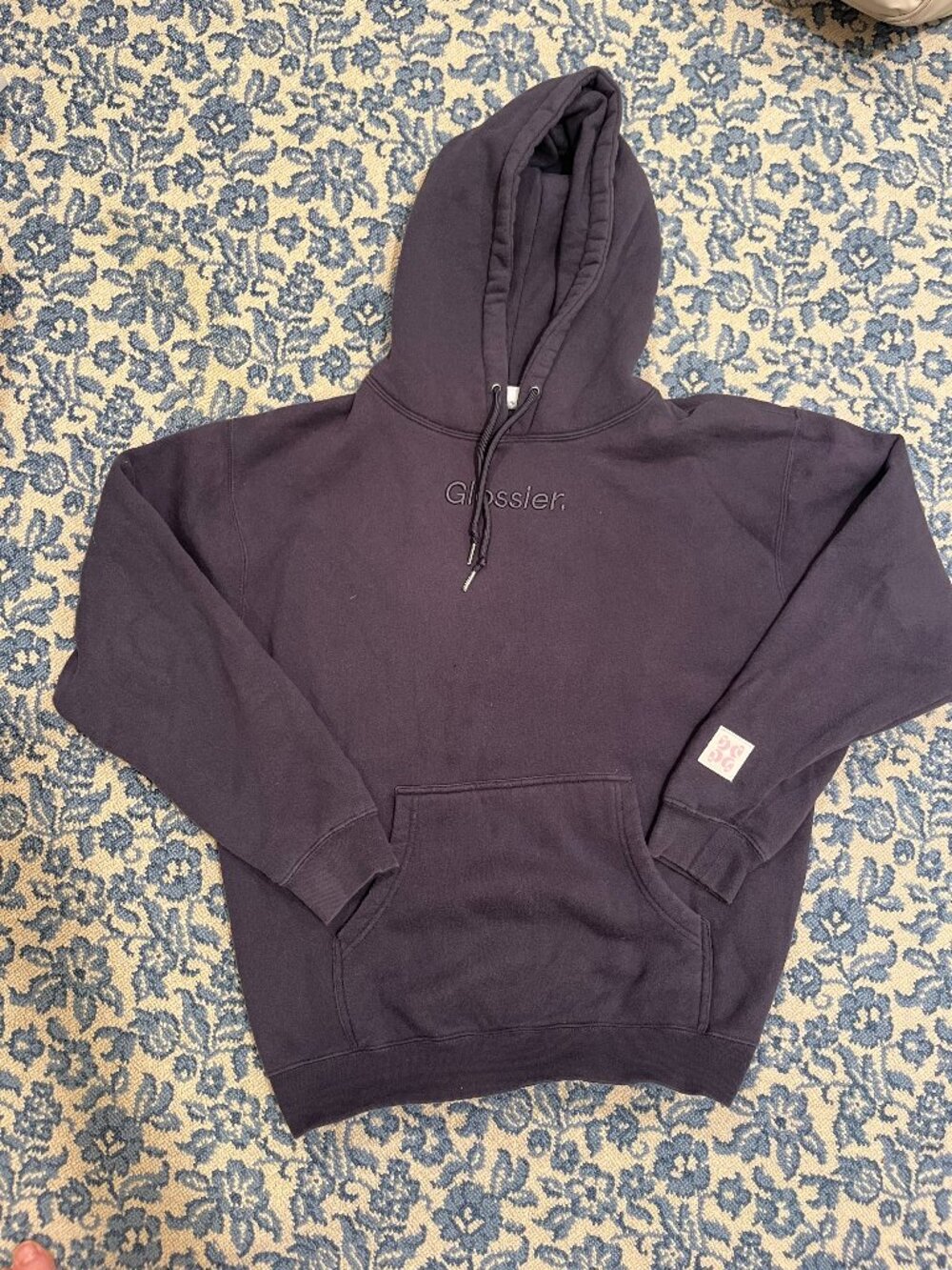 Glossier NYC Embroidered Hoodie M (Grey/Black/Graphite)